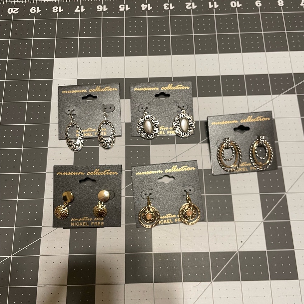 Silver and Gold Earrings Set‎ G06 6616